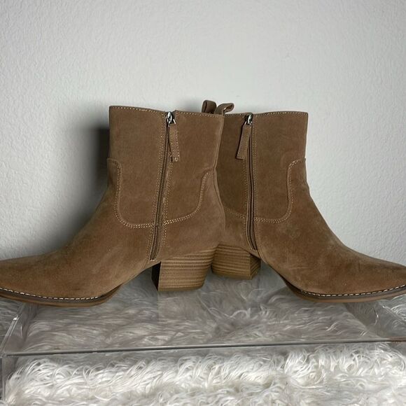 UNIVERSAL THREAD WOMENS BOOTS BROWN ZIPPER CLOSE SLIP ON SIZE 10 - Picture 7 of 7